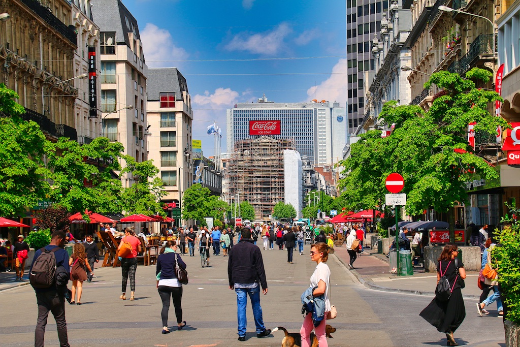 Boulevard urbain à Bruxelles